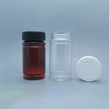 150ml double-layer pressure screw cap straight tube plastic small medicine bottle pill wide mouth bottle transparent brown bamboo node bottle wholesale