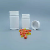 Manufacturer 100/120/150ml wide mouth health product plastic bottle VC bamboo bottle disinfectant tablet Vitamin C bottle