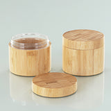 empty wooden & bamboo  cosmetics plastic inner jars for body butter cream packaging