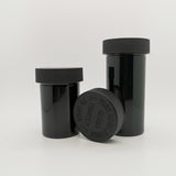 Wholesale 50 80 120ml cannabis plastic cans with child protection pressure screw cap safety cap CRC plastic bottle cap